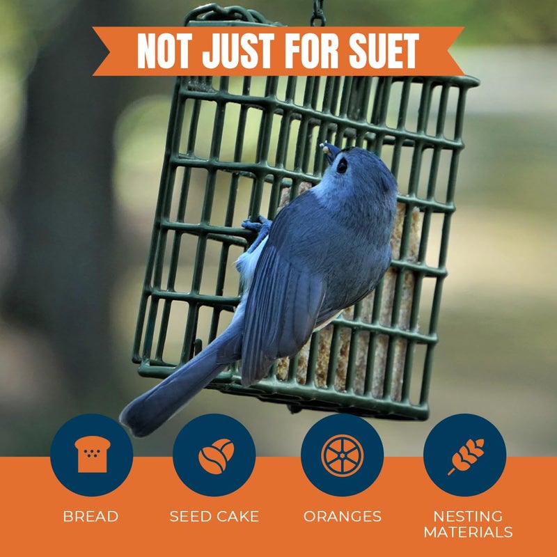 MEKKAPRO Suet Feeder for Outside Hanging with Metal Chain, Single Capacity Suet Holder, Bird Feed Recommended, Bird Feeder Ideal for Clinging Birds, Woodpeckers, Nuthatches (Single) - Image 4